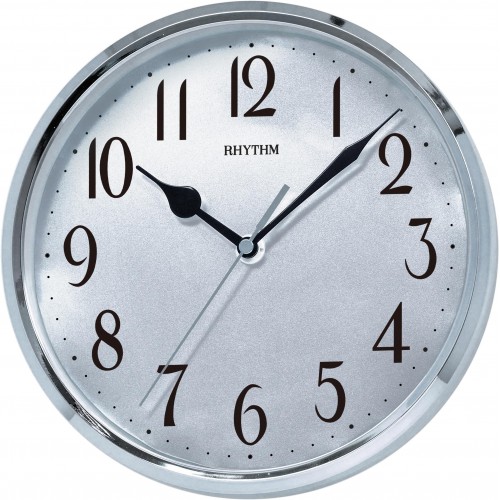 Rhythm (Japan) Plastic Round Clock Value Added Wall Clock 3D Numerals, Silent Silky Move Plastic Case Analogue ⌀24x24x5.0cms